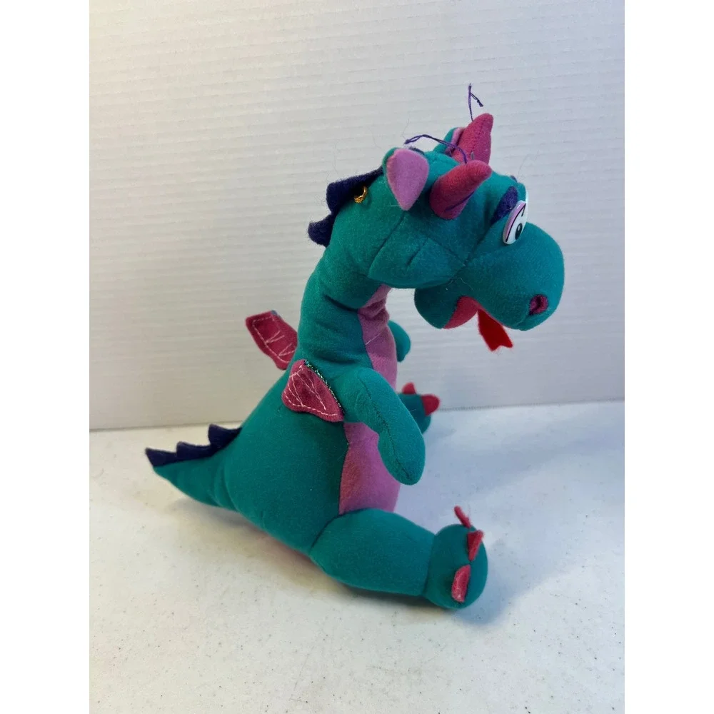 Vintage 1995 Acme Premium Supply Dragon Plush Teal Pink Purple 10